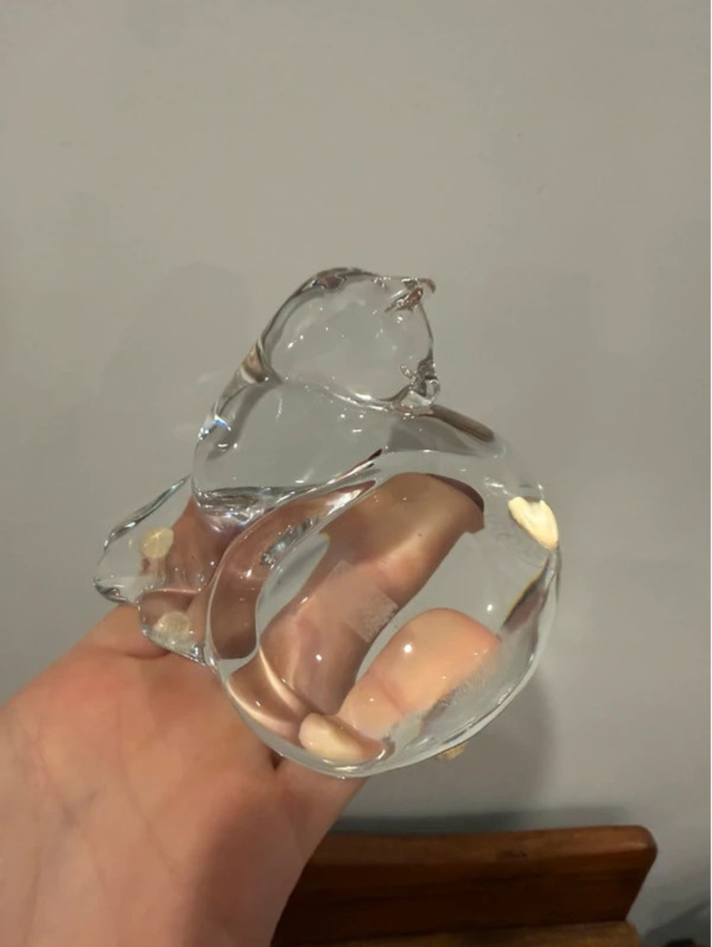 Vintage Baccarat France Crystal Reclining Cat Figurine Paperweight